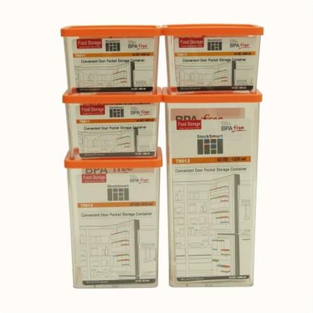 KINETIK StackSmart Eight Piece Rectangular Set with Orange Lids. 79207R